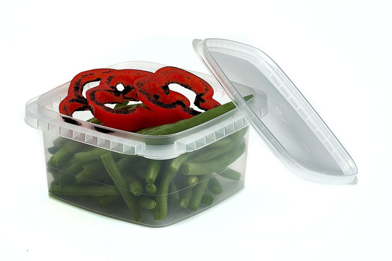 Decony 32 oz 25 Pc. Square Clear Deli Containers with Lids Disposable BPA Free Square Plastic Food Storage Containers with Lids Airtight for Meal Prep Take Out Kitchen - Image 4